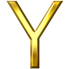 Image showing 3D Golden Letter Y