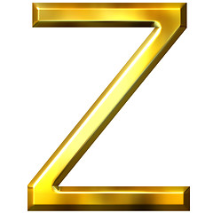 Image showing 3D Golden Letter Z