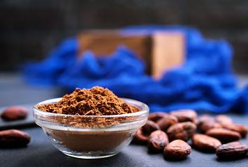 Image showing cocoa beans and cocoa powder