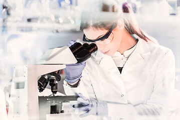 Image showing Female health care researchers working in scientific laboratory.