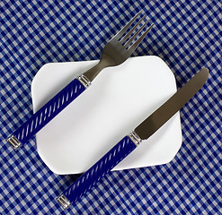 Image showing Cutlery on a dining table