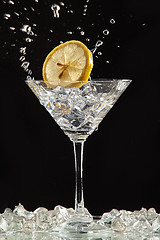 Image showing Glass, Lemon And Splash Of Water