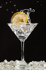 Image showing Glass, Lemon And Splash Of Water