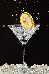 Image showing Glass, Lemon And Splash Of Water