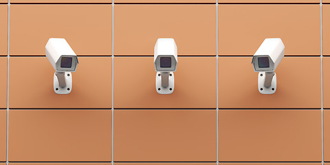 Image showing CCTV cameras mounted on the wall