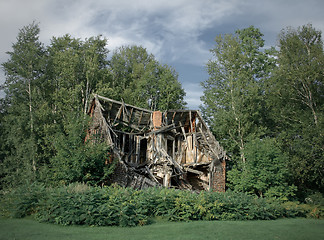 Image showing Ruins of abandoned rural house