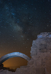 Image showing Milky Way and ruins in Israel