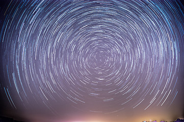 Image showing Stars trails over israeli desert