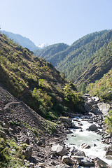 Image showing Mountain river in Nepal Himalaya