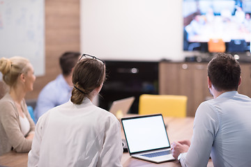 Image showing Startup Business Team At A Meeting at modern office building