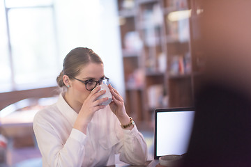 Image showing startup Business team Working With laptop in creative office