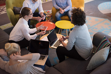 Image showing Startup Business Team At A Meeting at modern office building