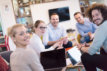 Image showing Startup Business Team At A Meeting at modern office building