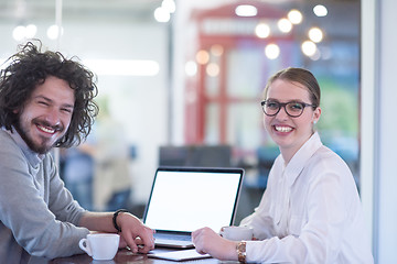 Image showing startup Business team Working With laptop in creative office