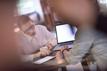 Image showing startup Business team Working With laptop in creative office