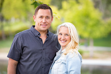 Image showing Young Caucasian Couple Portrait In The Park