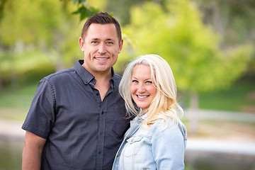 Image showing Young Caucasian Couple Portrait In The Park