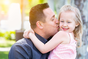 Image showing Young Caucasian Father and Daughter Having Fun At The Park