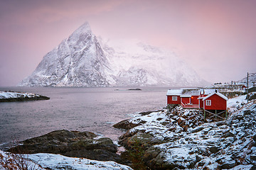 Image showing Hamnoy fishing village on Lofoten Islands, Norway 