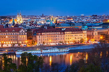 Image showing Evening view of Prague