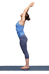 Image showing Woman doing Hatha Yoga asana Tadasana