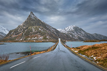 Image showing Road in Norway with bridge