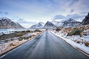 Image showing Road in Norway on Lofoten islands