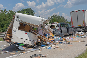 Image showing Camping Trailer Traffic Accident