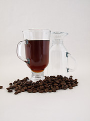 Image showing Hot Coffee and Beans