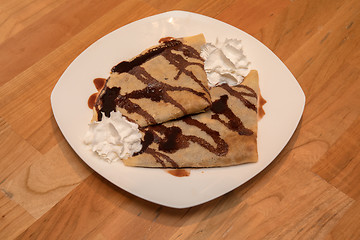 Image showing Chocolate Crepes Dessert