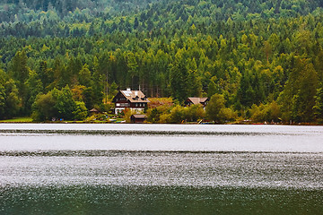 Image showing Houses on the Bank of Lake