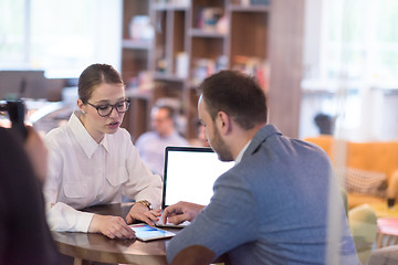 Image showing Business team Working With laptop in creative office