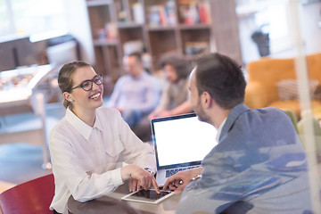 Image showing Business team Working With laptop in creative office