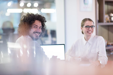 Image showing startup Business team Working With laptop in creative office