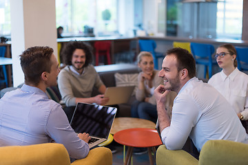 Image showing Startup Business Team At A Meeting at modern office building