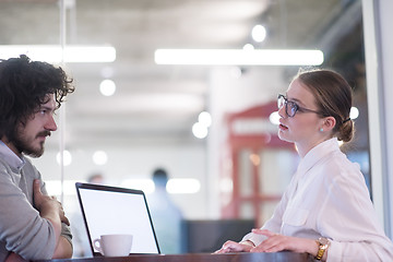 Image showing startup Business team Working With laptop in creative office