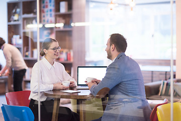 Image showing startup Business team Working With laptop in creative office