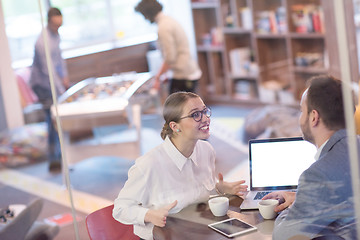 Image showing startup Business team Working With laptop in creative office