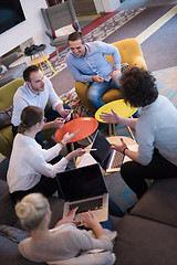 Image showing Startup Business Team At A Meeting at modern office building