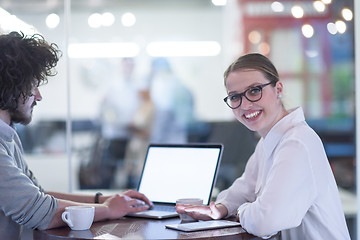 Image showing startup Business team Working With laptop in creative office