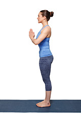 Image showing Woman doing Hatha Yoga asana Tadasana 