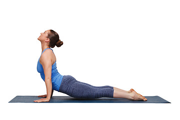 Image showing Woman doing Ashtanga Vinyasa yoga asana Urdhva mukha svanasana