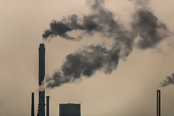 Image showing smoking chimneys air pollution environment