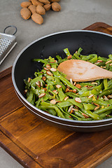 Image showing Green beans with roasted almonds