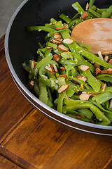 Image showing Green beans with roasted almonds