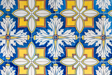 Image showing Traditional Portuguese glazed tiles