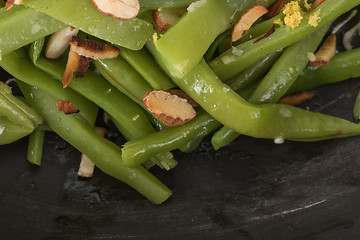 Image showing Green beans with roasted almonds