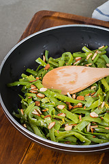 Image showing Green beans with roasted almonds