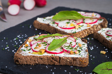 Image showing Delicious vegetarian sandwiches