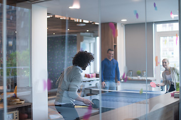 Image showing startup business team playing ping pong tennis